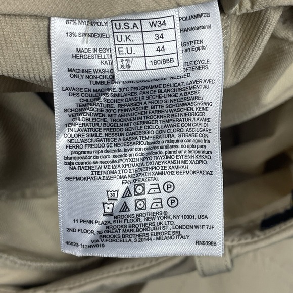 Brooks Brothers Golf Shorts Size 34 Stretch 9" Inseam‎ Chino Pockets Men's - Picture 7 of 13